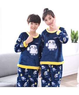 New flannel children pajamas set soft pjs set for ...