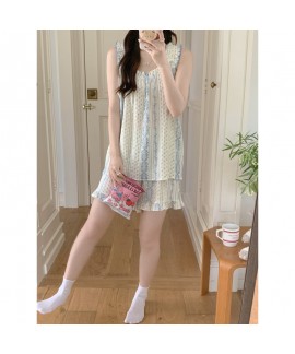 2025 Korean-Style Floral Camisole Pajama Set – Summer Loungewear Two-Piece