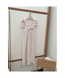 2025 Korean Style Convertible Camisole Dress – Floral Print Sleepwear & Lounge Dress