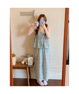 Energetic Girl Lace Cami Cotton Pajama Set – Cottagecore Style Summer Sleepwear for Teen Girls