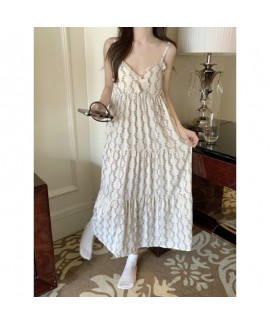 Sweet Pastoral Floral Lace Camisole Loungewear Set – Summer Homewear Dress & Shorts for Girls
