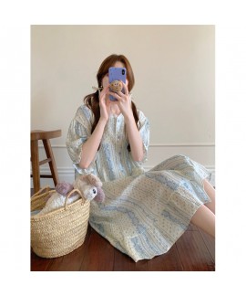 Soft Floral Cotton Lace Sleep Dress – Minimalist...