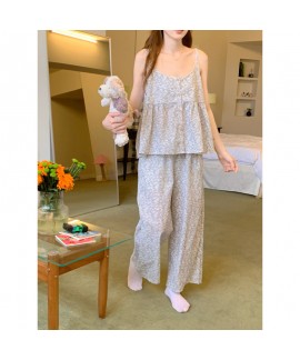 Blue Floral Ruffle Strap Homewear Set – Summer C...