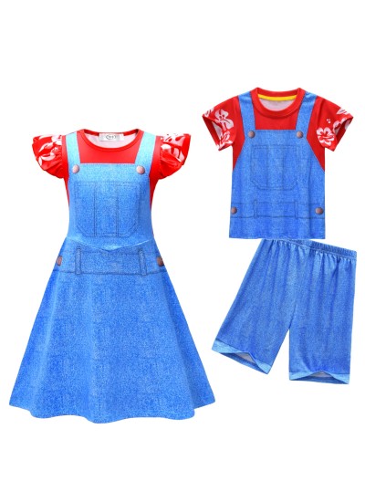 Lilo and Stitch Kids Outfit Set Short-Sleeved Top and Pants Summer Cartoon Suit for Girls Soft Casual Loungewear for Daily Wear