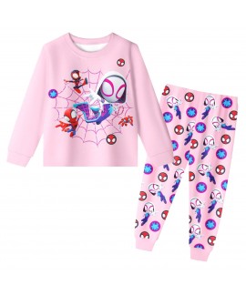 Spider-Man Kids Summer Pajama Set Long-Sleeved Homewear 2-Piece Outfit for Boys Breathable Sleepwear for Ages 6–14