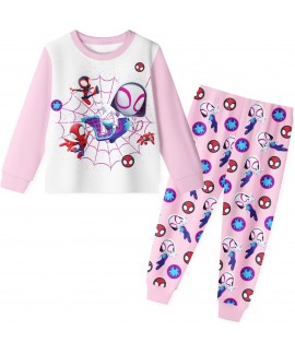 Spider-Man Kids Summer Pajama Set Long-Sleeved Homewear 2-Piece Outfit for Boys Breathable Sleepwear for Ages 6–14