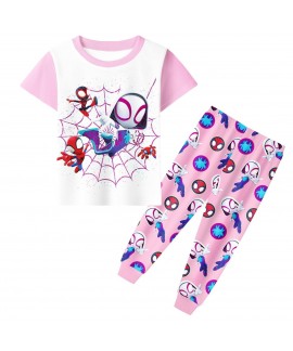 Spider-Man Kids Summer Pajama Set Long-Sleeved Homewear 2-Piece Outfit for Boys Breathable Sleepwear for Ages 6–14