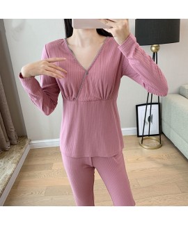 Spring And Fall Postpartum Nursing Thin Homewear Pajama Set