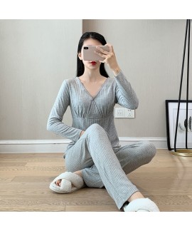 Spring And Fall Postpartum Nursing Thin Homewear Pajama Set