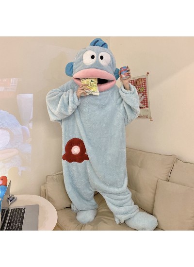 Funny Cute Clownfish Coral Fleece Hooded Onesie Pajamas For Women