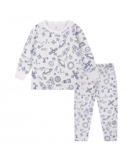 Flame-Resistant Kids DIY Coloring Pajama Set – Cartoon Christmas Sleepwear for Boys & Girls