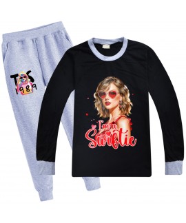 Taylor Kids’ Cotton Long-Sleeve T-Shirt Pajama S...