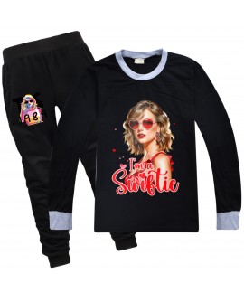 Taylor Kids’ Cotton Long-Sleeve T-Shirt Pajama Set