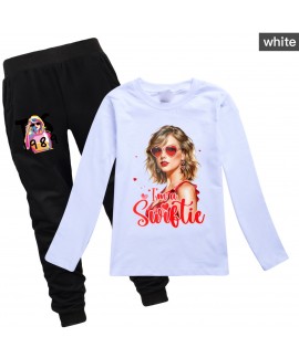 Taylor Kids’ Cotton Long-Sleeve T-Shirt Pajama Set