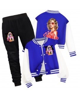 Taylor Swift Spring & Autumn Kids’ Short Baseball Jacket Pajama Set