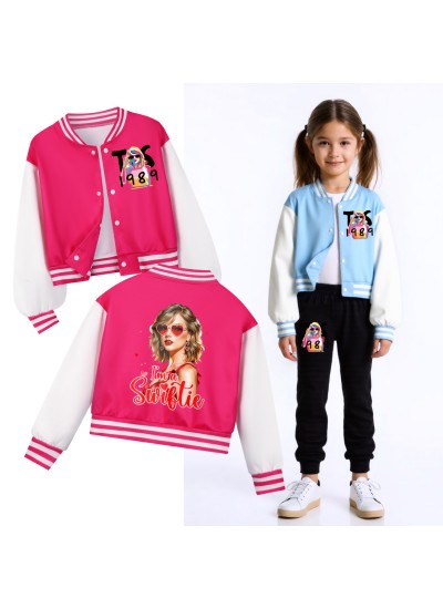 Taylor Swift Spring & Autumn Kids’ Short Baseball Jacket Pajama Set
