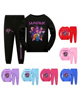 K-pop Demon Hunter "Huntrx" Cartoon Print Long-Sleeve Pajama Set For Kids (Multiple Colors) K-pop Demon Hunter "Huntrx" Cartoon Print Long-Sleeve Pajama Set For Kids (Multiple Colors)