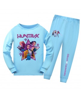 K-pop Demon Hunter "Huntrx" Cartoon Print Long-Sleeve Pajama Set For Kids (Multiple Colors) K-pop Demon Hunter "Huntrx" Cartoon Print Long-Sleeve Pajama Set For Kids (Multiple Colors)