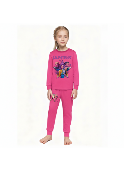 K-pop Demon Hunter "Huntrx" Cartoon Print Long-Sleeve Pajama Set For Kids (Multiple Colors) K-pop Demon Hunter "Huntrx" Cartoon Print Long-Sleeve Pajama Set For Kids (Multiple Colors)