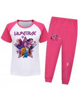 K-pop Demon Hunter "Huntrx" Cartoon Character Short-Sleeve & Long Pants Pajama Set for Kids (Multiple Colors) K-pop Demon Hunter "Huntrx" Cartoon Character Short-Sleeve & Long Pants Pajama Set for Kids (Multiple Colors)