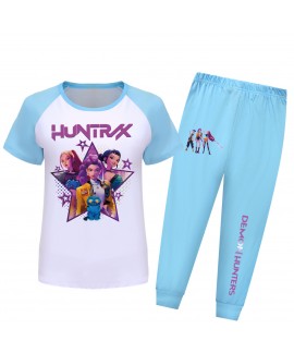 K-pop Demon Hunter "Huntrx" Cartoon Character Short-Sleeve & Long Pants Pajama Set for Kids (Multiple Colors) K-pop Demon Hunter "Huntrx" Cartoon Character Short-Sleeve & Long Pants Pajama Set for Kids (Multiple Colors)