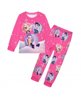 K-pop Demon Hunter Long Sleeved And Long  Legged Round Neck Pajama Sets For Boys And Girls
