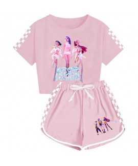 K-pop Demon Hunter T-shirt And Shorts Sports Pajama Set K-pop Demon Hunter T-shirt And Shorts Sports Pajama Set