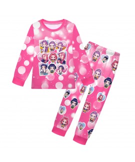 K-pop Demon Hunter Pajamas Girls' Two-piece Set Long Sleeve Cartoon Pants Set For Autumn And Winter