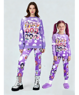 K-pop Demon Hunter Pajamas Girls' Two-piece Set Lo...