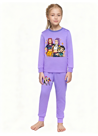 K-pop Demon Hunter "Starlight Idol Squad" Long Sleeve & Long Pajama Set For Girls K-pop Demon Hunter "Starlight Idol Squad" Long Sleeve & Long Pajama Set For Girls