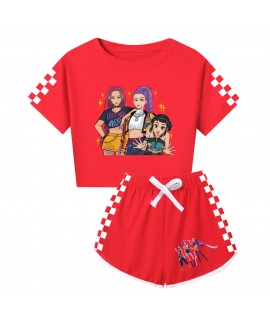 K-pop Demon Hunter "Starlight Idol Squad" Short-Sleeve & Shorts Pajama Set for Girls K-pop Demon Hunter "Starlight Idol Squad" Short-Sleeve & Shorts Pajama Set for Girls