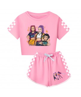K-pop Demon Hunter "Starlight Idol Squad" Short-Sleeve & Shorts Pajama Set for Girls K-pop Demon Hunter "Starlight Idol Squad" Short-Sleeve & Shorts Pajama Set for Girls
