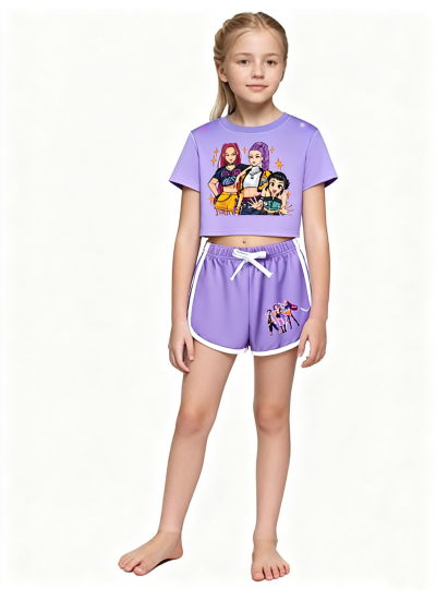 K-pop Demon Hunter "Starlight Idol Squad" Short-Sleeve & Shorts Pajama Set K-pop Demon Hunter "Starlight Idol Squad" Short-Sleeve & Shorts Pajama Set