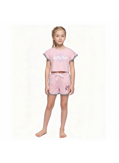 K-pop Demon Hunter Two-Piece Anime Crop Top And Shorts  Pajama Set