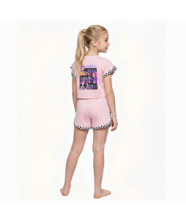 K-pop Demon Hunter Two-Piece Anime Crop Top And Shorts  Pajama Set