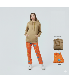 K-pop Demon Hunter Rumi "Lucky Cat" Pajama Set with Hoodie