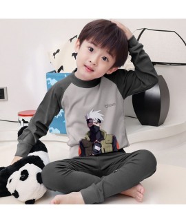 Naruto Boys Thermal Pajama Set - Winter Fleece Long Sleeve Sleepwear for Kids