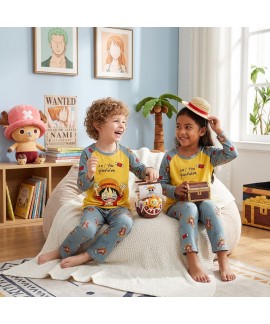 Kids Pajamas Set Long Sleeve Boys Girls Cartoon Dragon Ball Sleepwear Soft Polyester