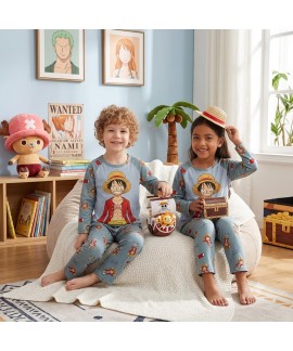 Kids Pajamas Set Long Sleeve Boys Girls Cartoon Dragon Ball Sleepwear Soft Polyester