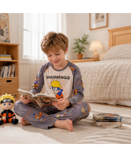 Cute Cartoon Animal Pajama Set for Girls Boys – Soft Polyester Loungewear for Kids Ages 3-8