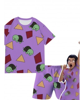 Kpop Demon Hunter Pajama Set - Cute Bear & Train Short Sleeve Shorts for Kids
