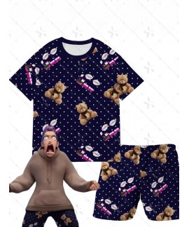 Kpop Demon Hunter Pajama Set - Cute Bear & Tra...
