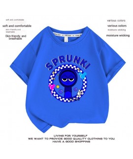 Cartoon Sprunki Kids Cotton T-Shirt, Summer Short Sleeve for Boys & Girls, 100-160cm