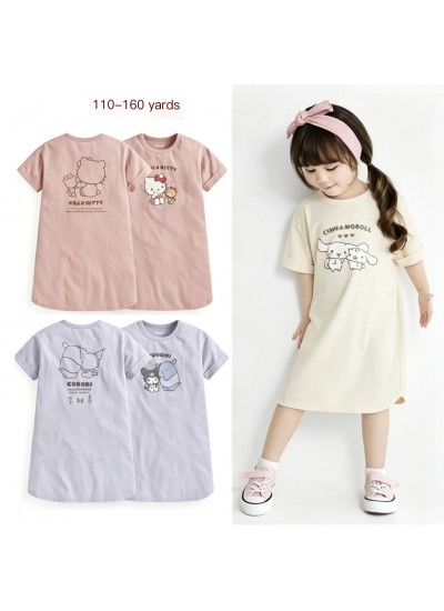 100% Cotton Girls Pajama Dress - Soft, Breathable Nightgown for Kids Ages 3-12