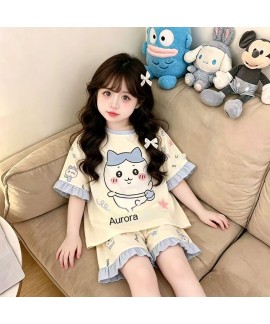 Cloud Cotton Kids Pajama Set Short Sleeve Shorts Cute Cartoon Summer Girls Sleepwear