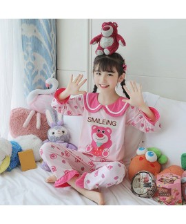 100% Cotton Kids Pajama Set – Breathable Cartoon Princess Sleepwear for Girls Ages 3-8