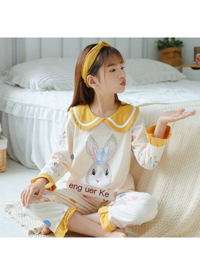 100% Cotton Kids Pajama Set – Breathable Cartoon Princess Sleepwear for Girls Ages 3-8