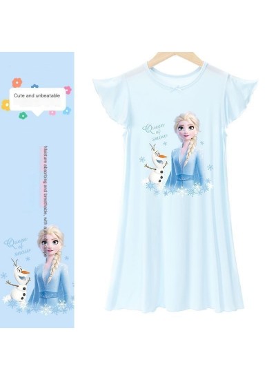 Princess Elsa Summer Nightgown for Girls – Soft Cotton Sleep Dress with Frozen-Inspired Design