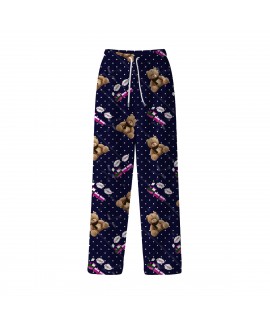 Kpop Demon Hunter RUMI Pajama Pants – Milk Silk Cartoon Straight Leg Lounge Pants for Women