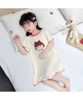 Girls Modal Sleep Dress Summer Kids Pajamas Cute Cartoon Nightgown